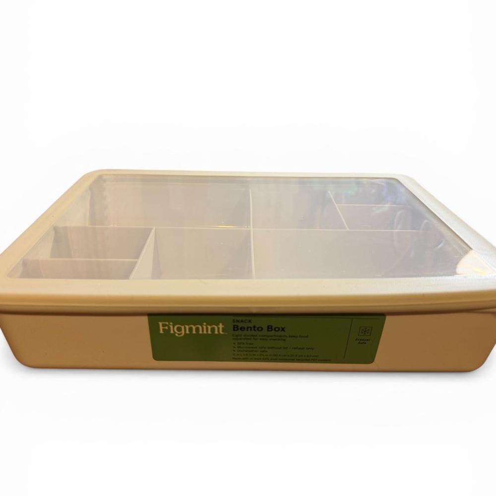 Figmint Beige Bento Box Food Storage Organizer- New